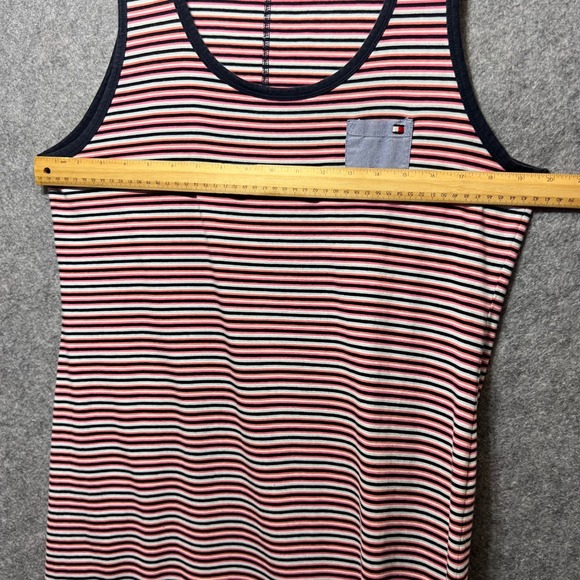Tommy‎ Hilfiger Tank Maxi Dress Striped Sleeveless Casual Pocket Large Red White - Picture 2 of 8